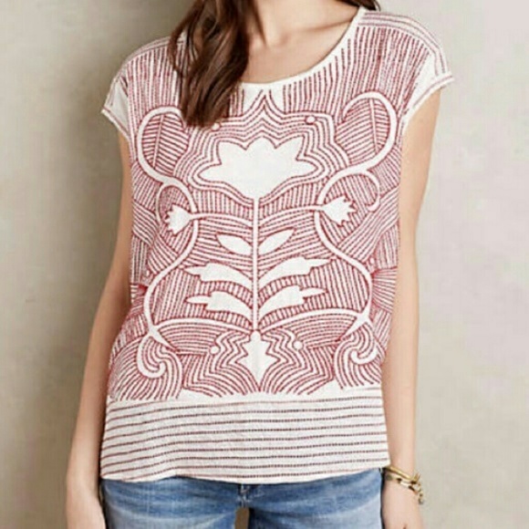 Anthropologie Tops - Akemi + Kin Sienna Boho Embroidered Top S